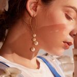 Buy Ferosh Half-Knot Pearl Studded Long Drop Earrings - Purplle