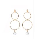 Buy Ferosh Mirona Open Circle Golden Drop Earrings - Purplle
