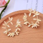 Buy Ferosh Adamina Gold Glamorous Leaf Earrings for Women - Purplle