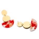 Buy Ferosh Acrylic Golden Red Statement Earrings - Purplle