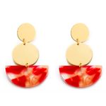 Buy Ferosh Acrylic Golden Red Statement Earrings - Purplle