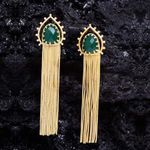 Buy Ferosh Green Gold Shower Dangler Earrings - Purplle