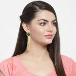 Buy Ferosh Green Gold Shower Dangler Earrings - Purplle