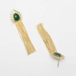 Buy Ferosh Green Gold Shower Dangler Earrings - Purplle