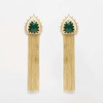 Buy Ferosh Green Gold Shower Dangler Earrings - Purplle