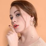Buy Ferosh Liora Designer Circular Gold Pearl Drop Earrings for Women - Purplle