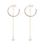 Buy Ferosh Liora Designer Circular Gold Pearl Drop Earrings for Women - Purplle