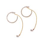 Buy Ferosh Liora Designer Circular Gold Pearl Drop Earrings for Women - Purplle
