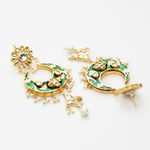 Buy Ferosh Meenakari Emerald Pearl Drop Earrings - Purplle