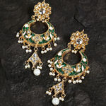 Buy Ferosh Meenakari Emerald Pearl Drop Earrings - Purplle