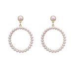 Buy Ferosh Mishka Circlular Pearl Dangler Earrings - Purplle