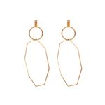 Buy Ferosh Octagon Big Gold Dangle Earrings - Purplle