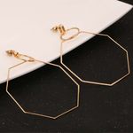 Buy Ferosh Octagon Big Gold Dangle Earrings - Purplle