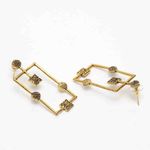 Buy Ferosh Aakriti Oxidized Golden Rectangular Dangler Earrings - Purplle