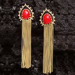 Buy Ferosh Red Gold Shower Dangler Earrings - Purplle