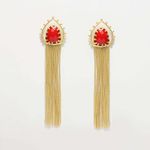 Buy Ferosh Red Gold Shower Dangler Earrings - Purplle