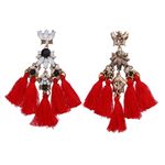 Buy Ferosh Red Fringed Drop Earrings - Purplle