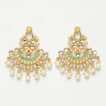 Buy Ferosh Maulik Turquoise Pearl Charm Ethnic Earrings - Purplle