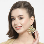 Buy Ferosh Maulik Turquoise Pearl Charm Ethnic Earrings - Purplle