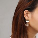 Buy Ferosh Althea Pearl Golden Drop Earrings - Purplle