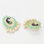 Buy Ferosh Aparna Turquoise Artistic Peacock Earrings - Purplle