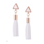 Buy Ferosh White Leather Tassel Earrings - Purplle