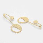 Buy Ferosh Amiya Half Sun Rays - Crescent Moon Golden Drop Earrings - Purplle