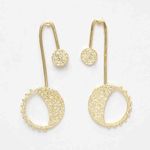 Buy Ferosh Amiya Half Sun Rays - Crescent Moon Golden Drop Earrings - Purplle