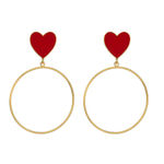 Buy Ferosh Milada Heart Open Circle Golden Earrings - Purplle