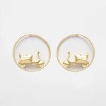 Buy Ferosh Gold Scooter Hoop Earrings - Purplle