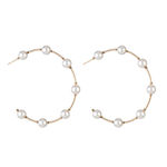 Buy Ferosh Faustina Pearl Studded Half Hoop Earrings - Purplle