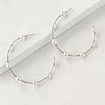 Buy Ferosh Faustina Pearl Studded Half Hoop Earrings - Purplle