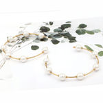 Buy Ferosh Faustina Pearl Studded Half Hoop Earrings - Purplle