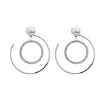 Buy Ferosh Oishi Silver Pearl Loop Earrings - Purplle