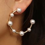 Buy Ferosh Pearls Semi Hoop Earrings - Purplle