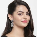 Buy Ferosh Aarohi Silver Oxidized Jhumka Earrings - Purplle