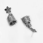 Buy Ferosh Aarohi Silver Oxidized Jhumka Earrings - Purplle