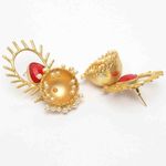 Buy Ferosh Kirtika Sizzling Red Sunshine Golden Jhumkas - Purplle