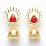 Buy Ferosh Kirtika Sizzling Red Sunshine Golden Jhumkas - Purplle