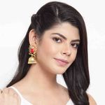 Buy Ferosh Kirtika Sizzling Red Sunshine Golden Jhumkas - Purplle