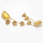 Buy Ferosh Vibrant Yellow Golden Triple Jhumki Earrings - Purplle