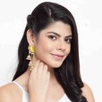 Buy Ferosh Vibrant Yellow Golden Triple Jhumki Earrings - Purplle