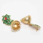 Buy Ferosh Nayonika Florid Green Golden Jhumki Earrings - Purplle