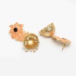 Buy Ferosh Abhaya Florid Peach Golden Jhumki Earrings - Purplle