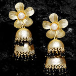 Buy Ferosh Arunya Floral Gold Double Jhumka Earrings - Purplle