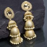 Buy Ferosh Artistic Gold Multi Jhumka Earrings - Purplle