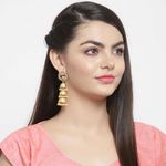 Buy Ferosh Artistic Gold Multi Jhumka Earrings - Purplle