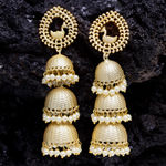 Buy Ferosh Artistic Gold Multi Jhumka Earrings - Purplle