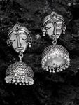 Buy Ferosh Nitya Face Oxidized Silver Ethnic Earrings - Purplle