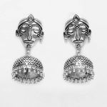 Buy Ferosh Nitya Face Oxidized Silver Ethnic Earrings - Purplle